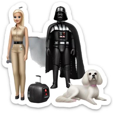 Darth Vader and Barbie’s expensive but very dusty old disturbing disgusting ghostly very haunted horror dream camper  sticker