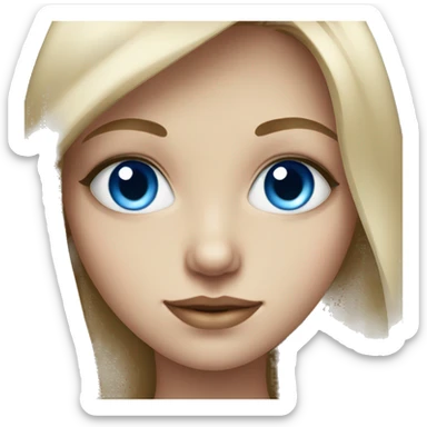 blue eyed girl portrait sticker