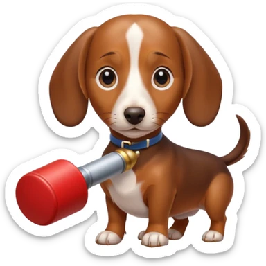 Dachshund dog Holding rpg sticker