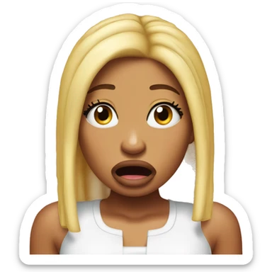 nicki minaj crying because she ate too many burgers sticker