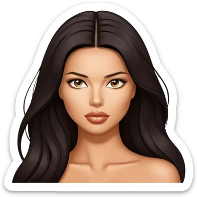 Adriana Lima, beautiful Brazilian supermodel with long dark hair and striking features sticker