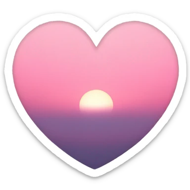 pastel pink sunset heart sticker
