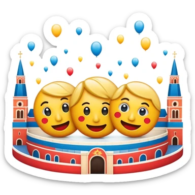 Cinematic Realistic Zagreb Film Festival Pop Culture Emoji, showcasing a vibrant, artistic festival atmosphere rendered with dynamic textures and cinematic, festive lighting. sticker
