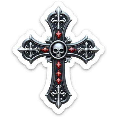 black goth cross sticker