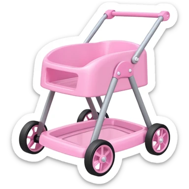 pink baby walker sticker