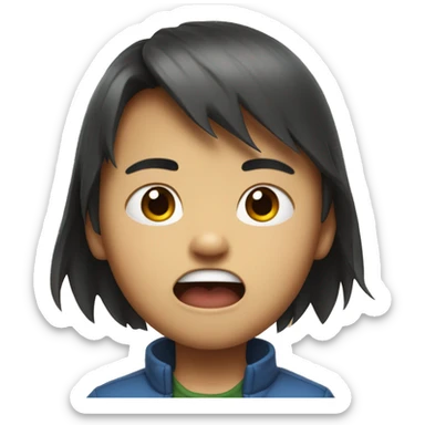 a taiwanese kid named brandon being mad sticker