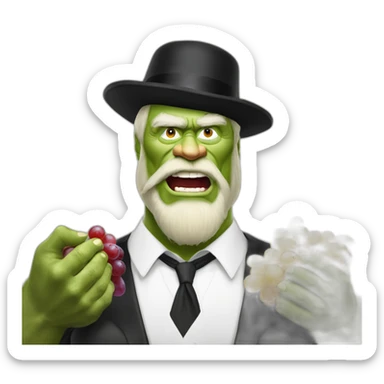 Hasidic Hulk Hogan’s bar mitzvah eating grapes riding a bear sticker