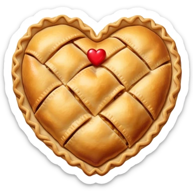 Apple pie with heart  sticker