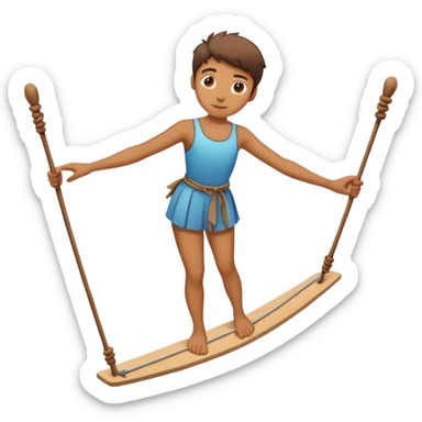 person on tightrope holding balancing stick
 sticker