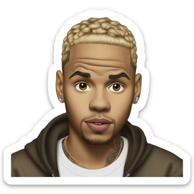 Hyper Realistic Chris Brown forever album  sticker