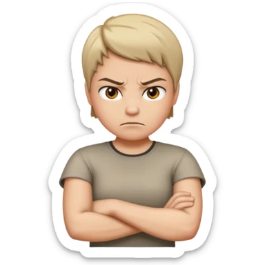 Arms crossed mad sticker