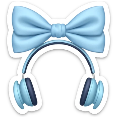 🎧 with pastel blue bows right before the part that covers your ears sticker