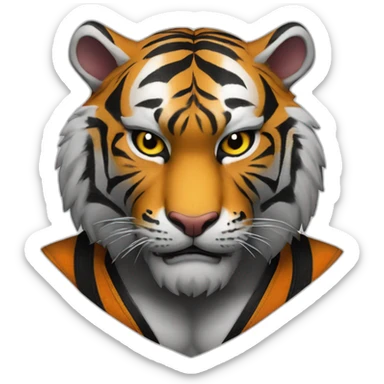 Tiger with evil face   jiu jitsu with his arms crossed sticker