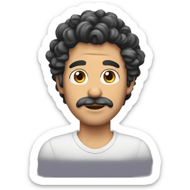 Chico moreno con rizos sticker