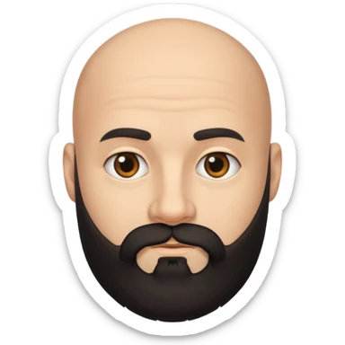 A bald man with a bush black beard sticker
