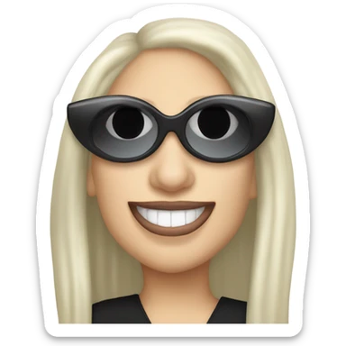 Lady Gaga black glasses Heavy Metal Lover sticker