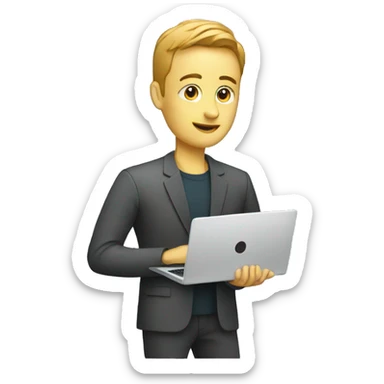 data analyst with a laptop sticker