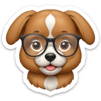 a cute doggy with glasses sticker