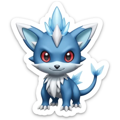 Elemental dark dusky mechanical frosty fairy-like fantasy epic rare Glalie-Sneasel-Togetic-Pokémon-Fakémon-hybrid-creature sticker