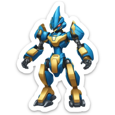 Futuristic mechanical medabot-lucario-mecha full body sticker