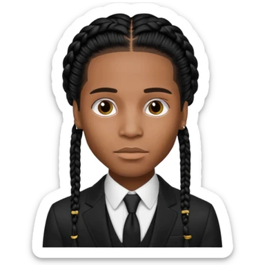 ASAP ROCKY as pretty bratz man with black suit, black braids sticker