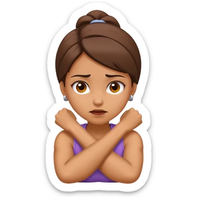 Arms crossed, holding neck mad girl sticker