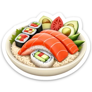 O poke havaiano é um prato feito com peixe cru, arroz, e acompanhamentos. Você pode personalizar o seu poke escolhendo os ingredientes. 
Base Arroz de sushi ou quinoa. 
Proteína Atum fresco marinado, Salmão defumado, Tofu, Camarão. 
Vegetais 
Rabanete, Cenoura, Pepino, Abacate, Manga em cubinhos, Tomate cereja, Cebola roxa.
 sticker