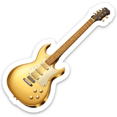 cinematic-realistic-guitar,-polished-metal,-warm-golden-reflections-dancing-along-its-surface,-soft-hands-carefully-positioned-over-the-keys,-glowing-with-an-elegant-and-airy-charm. sticker