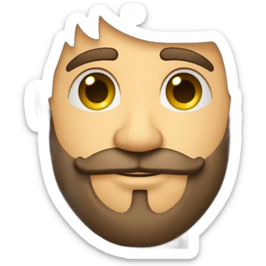 Homem careca de barba grisalhas olhos fleumático sorrindo sticker