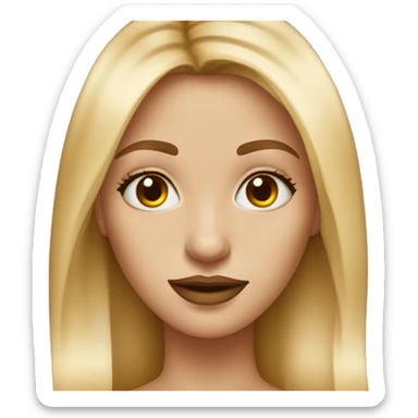 Woman blond straight hair, hazelnut eyes, piercing ring in right nose sticker