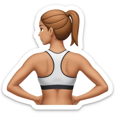 full upper body female back with sports bra sticker