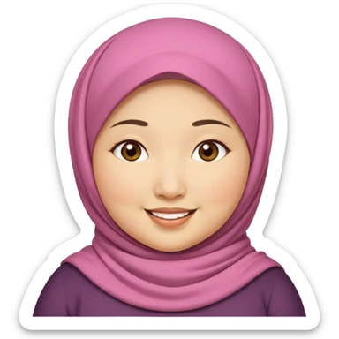 ASIAN WOMAN WITH HIJAB, CHUBBY sticker