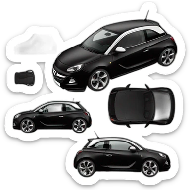 opel adam noire avec un toit blanc sticker