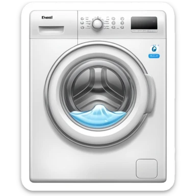 create an icon for white washing machine with big water drop in front sticker