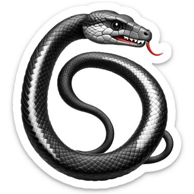 Faça o ouroboros a cobra comendo seu próprio rabo em preto e branco de forma bonita sticker