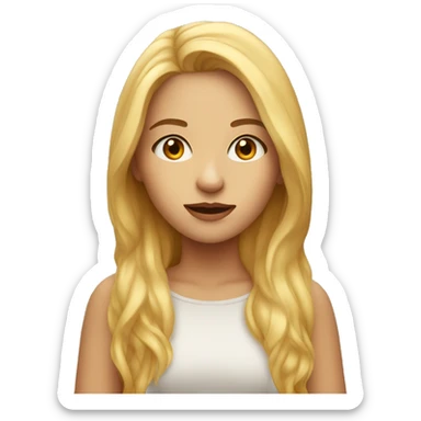 Orangish blonde girl portrait looking at viewer sticker