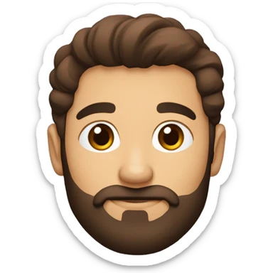 Chico con pelo rizo corto y marrón, con un poco de barba  sticker