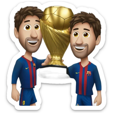 messi levantando la copa sticker