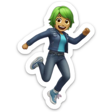 Create an emoji featuring an iconic video game character jumping for joy! sticker