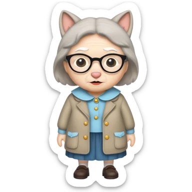 The big bad wolf is wearing Grandma's clothes. sticker