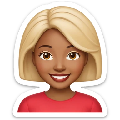 Memoji-style emoji of a Black woman with light skin, friendly expression, simple background, Apple emoji style sticker