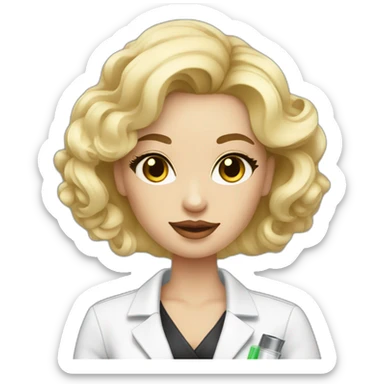 blonde cosmetologist with a syringe in her hand sticker