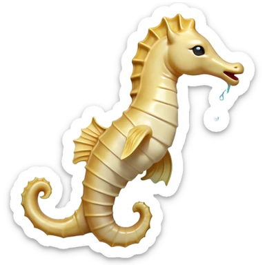Cinematic Realistic Cute Yawning Sea Horse Portrait Emoji, Head tilted slightly with a dramatic, wide-open yawn, showcasing a soft, flowing body with gently drooping fins and half-closed, drowsy eyes rendered in delicate detail, high shine, relaxed yet expressive, styled with a dash of underwater charm, soft glowing outline, capturing the essence of a sleepy yet affectionate sea horse that appears ready to rest in tranquil water. sticker