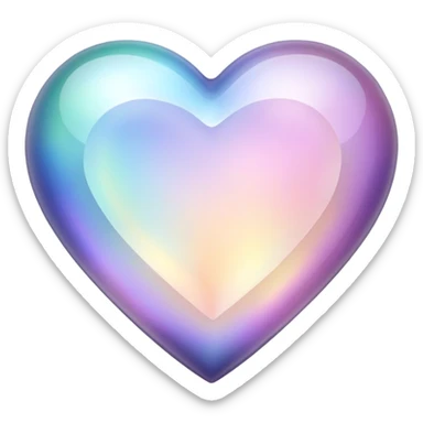 Opalescent gemstone heart sticker