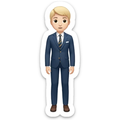 Young man, tailored trousers, a crisp button-down shirt, a blazer, and tie

 sticker
