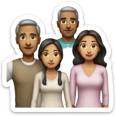 Draw a Latin family of 4. A 57-year-old man. 49-year-old woman. 27-year-old girl and a 22-year-old tall boy. sticker