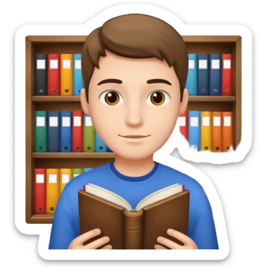 estudiante con libros pero hommbre  sticker