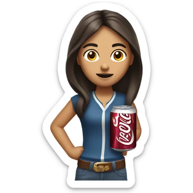 Mexican girl with mustache and Dr Pepper  sticker