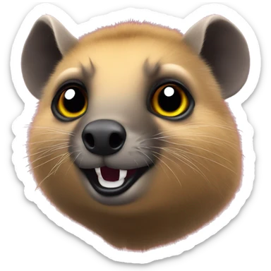 A hyrax that loves a good techno rave  sticker