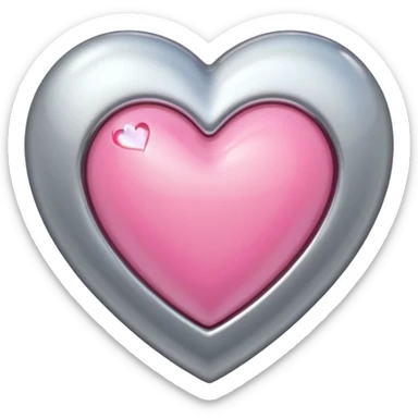 platinum heart with one mini pink heart inside of it  sticker